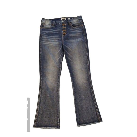 Miss me  high rise Distressed button front size 27 crop boot jeans - Picture 1 of 8